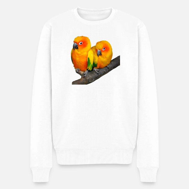 Vögel - Männer Premium Bio Pullover - Weiß