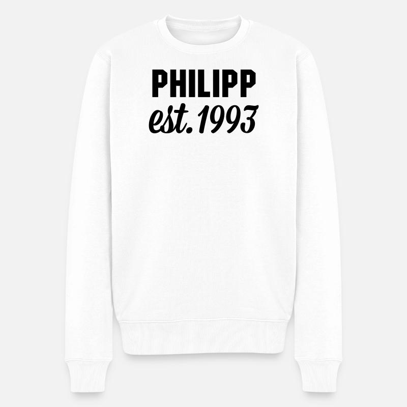 Philipp est 1993 - Männer Premium Bio Pullover - Weiß