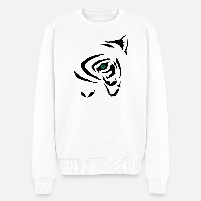 Tribal Tiger 2 - Männer Premium Bio Pullover - Weiß