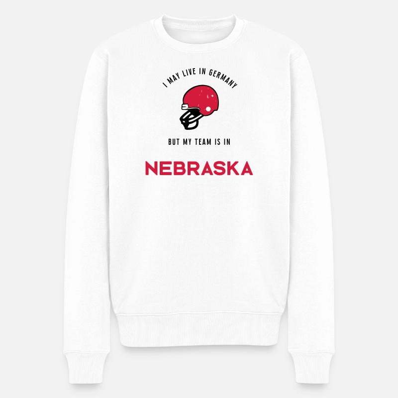 Nebraska - Männer Premium Bio Pullover - Weiß