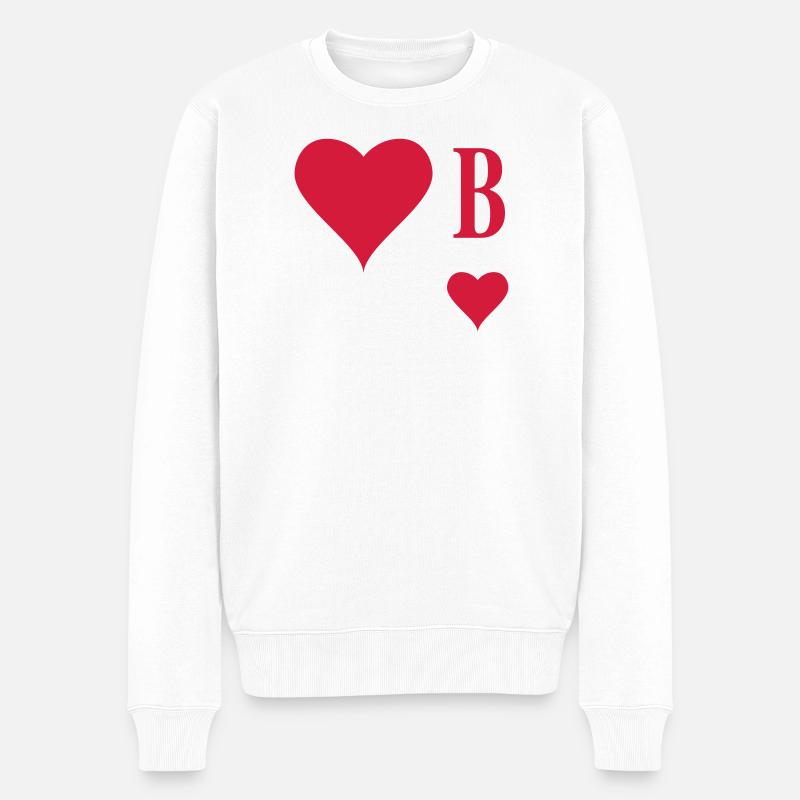 Herz Bube | Herz Junge | B - Pull Premium bio Homme - blanc