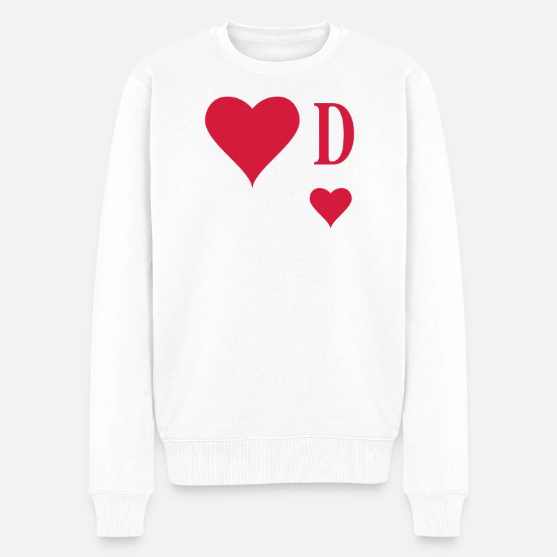 Herz Dame | Herz Königin | D - Pull Premium bio Homme - blanc