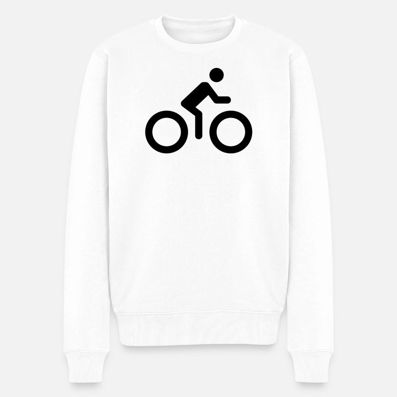 Bicycle Logo - Männer Premium Bio Pullover - Weiß