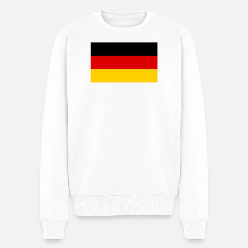 Deutschland Fahne - Männer Premium Bio Pullover - Weiß