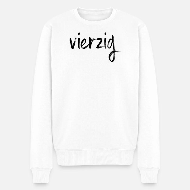 40 vierzig 40. Geburtstag Geschenk - Männer Premium Bio Pullover - Weiß