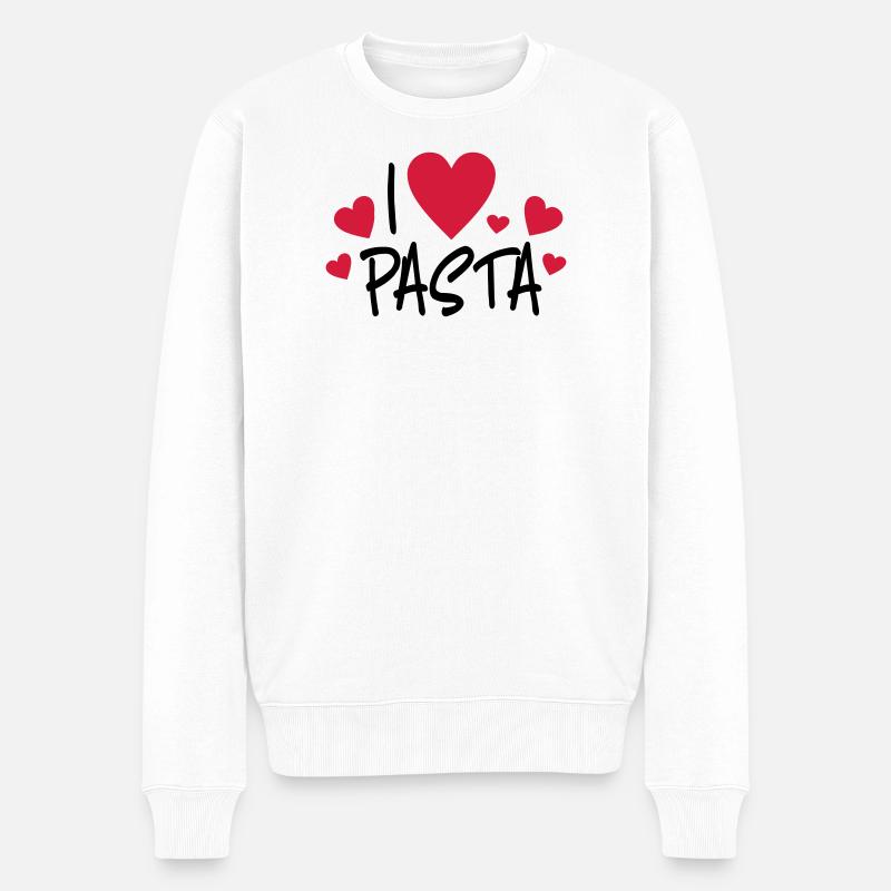 Pasta - Männer Premium Bio Pullover - Weiß
