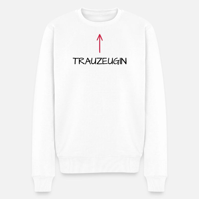 Trauzeugin Junggesellenabschied Pfeil - Männer Premium Bio Pullover - Weiß