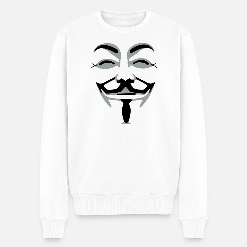 anonymus_vektor_2farb - Männer Premium Bio Pullover - Weiß