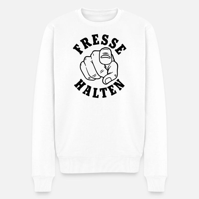 Fresse halten - Männer Premium Bio Pullover - Weiß