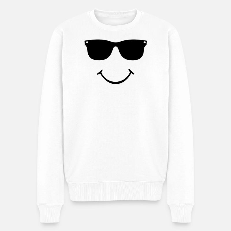 smiley face - Männer Premium Bio Pullover - Weiß