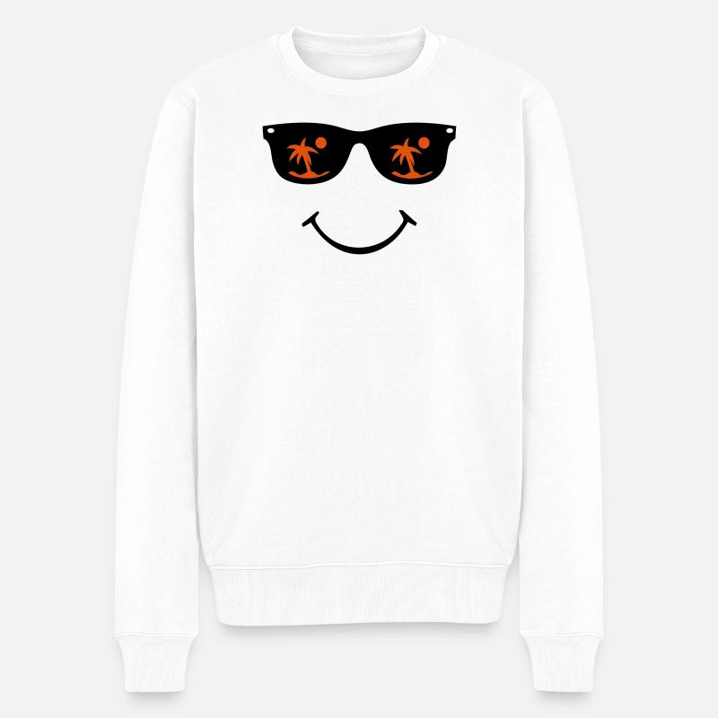 Sonnenbrille Smiley - Männer Premium Bio Pullover - Weiß
