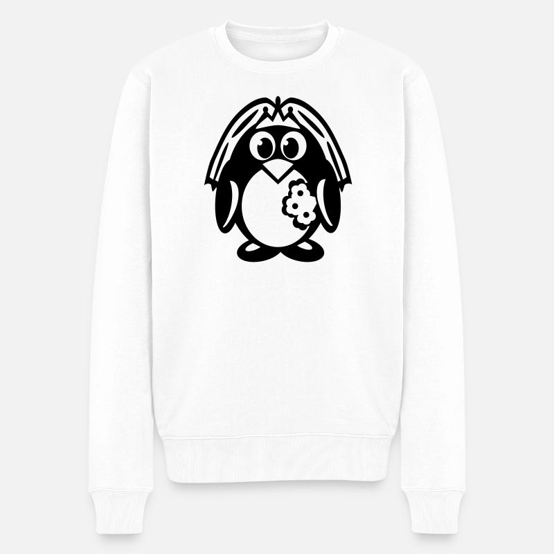 pingouin mariée - Pull Premium bio Homme - blanc