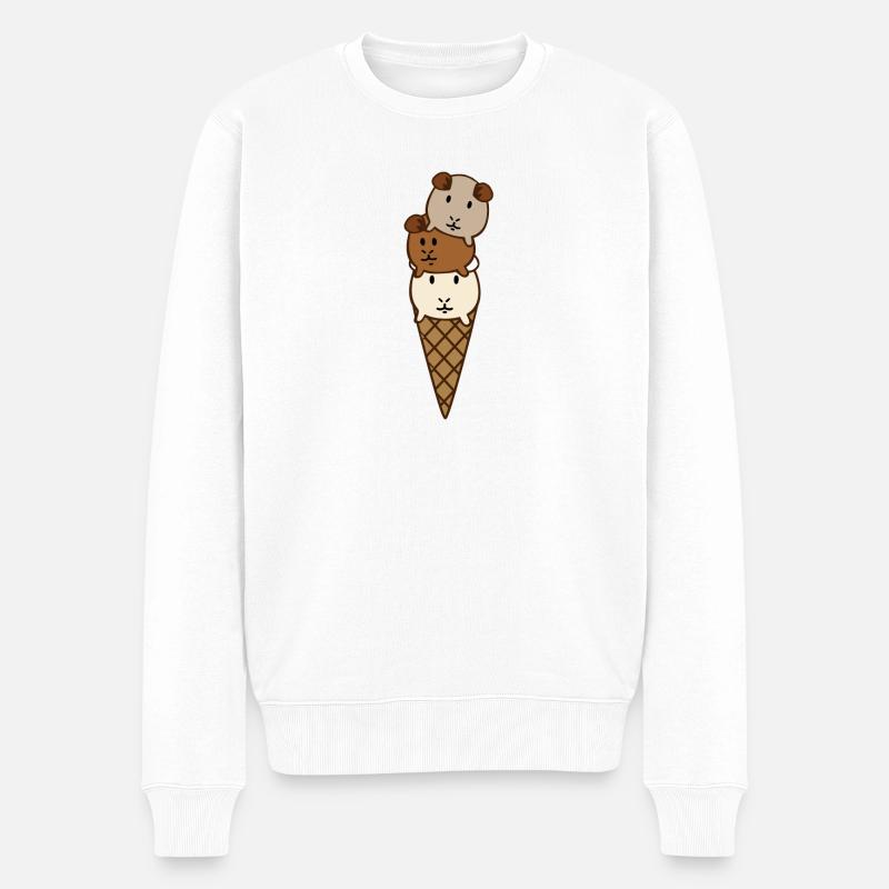 Meerschweinchen - Männer Premium Bio Pullover - Weiß