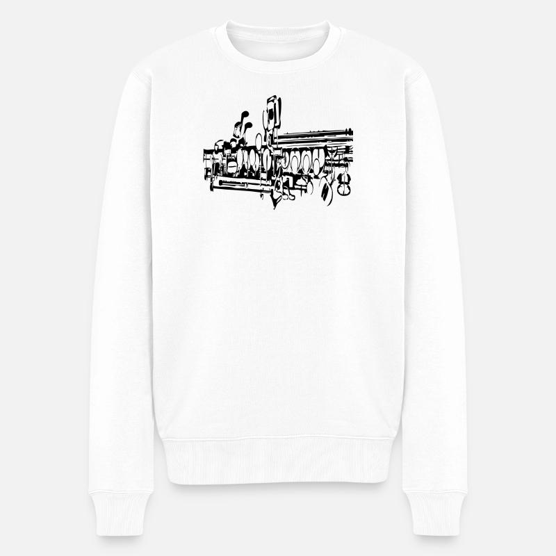 Saxophone - Pull Premium bio Homme - blanc