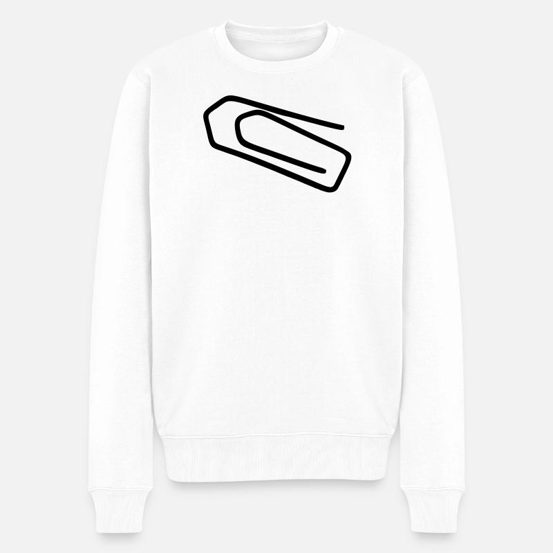Büroklammer - Männer Premium Bio Pullover - Weiß