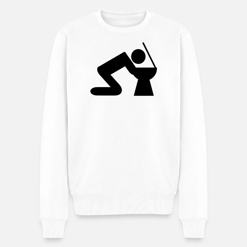 übergeben - Männer Premium Bio Pullover - Weiß