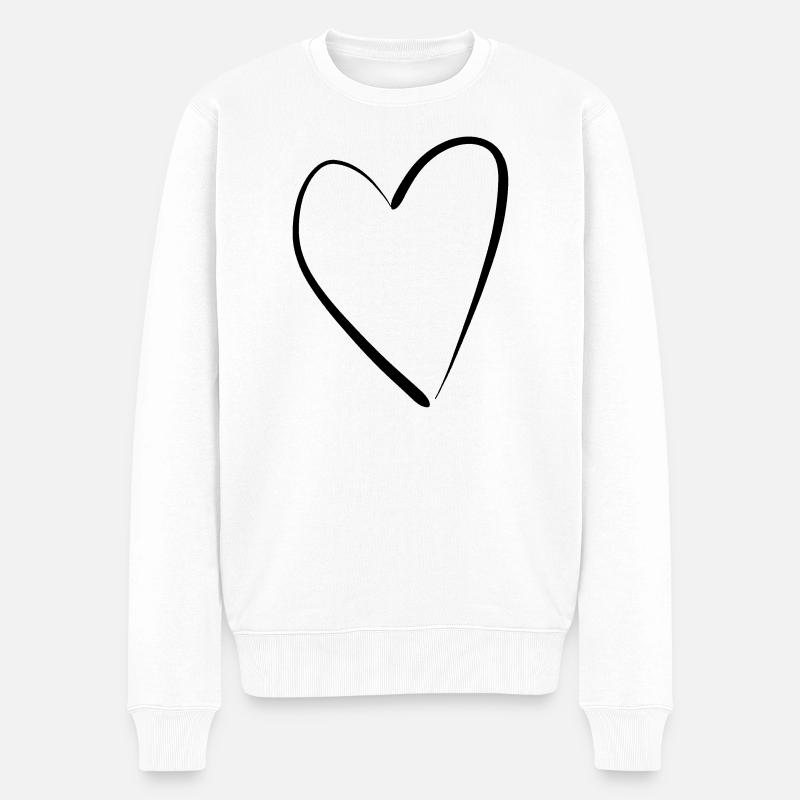 Heart - Männer Premium Bio Pullover - Weiß