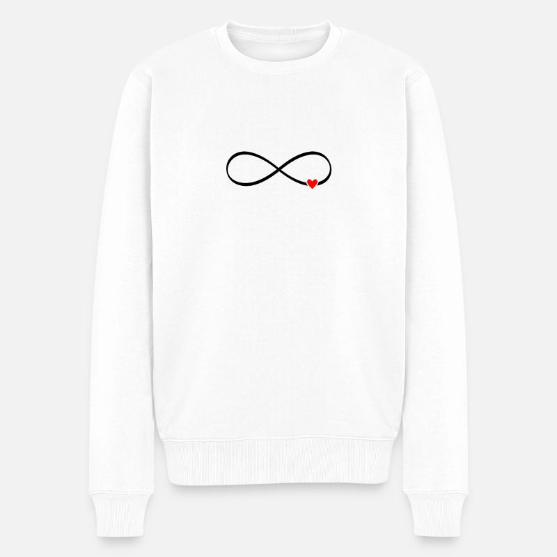 amour infini - coeur signe infini - Pull Premium bio Homme - blanc