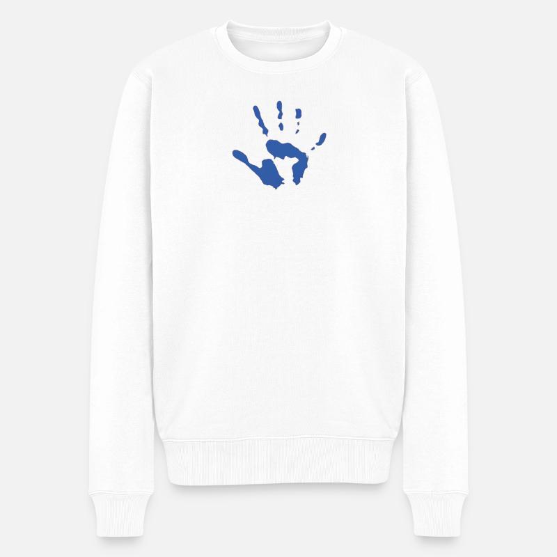 Empreinte de main - Pull Premium bio Homme - blanc