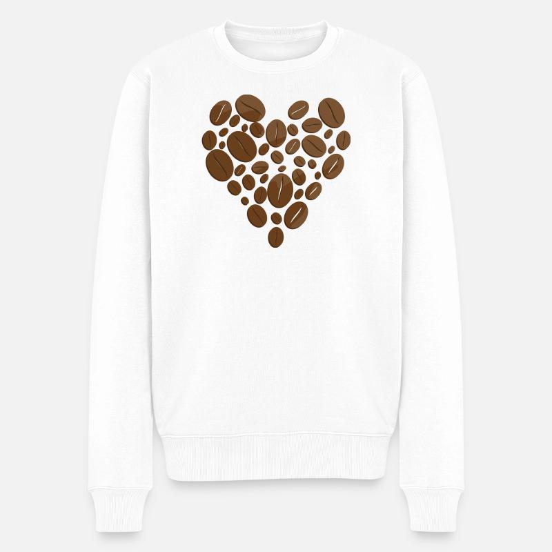 Kaffee - Männer Premium Bio Pullover - Weiß