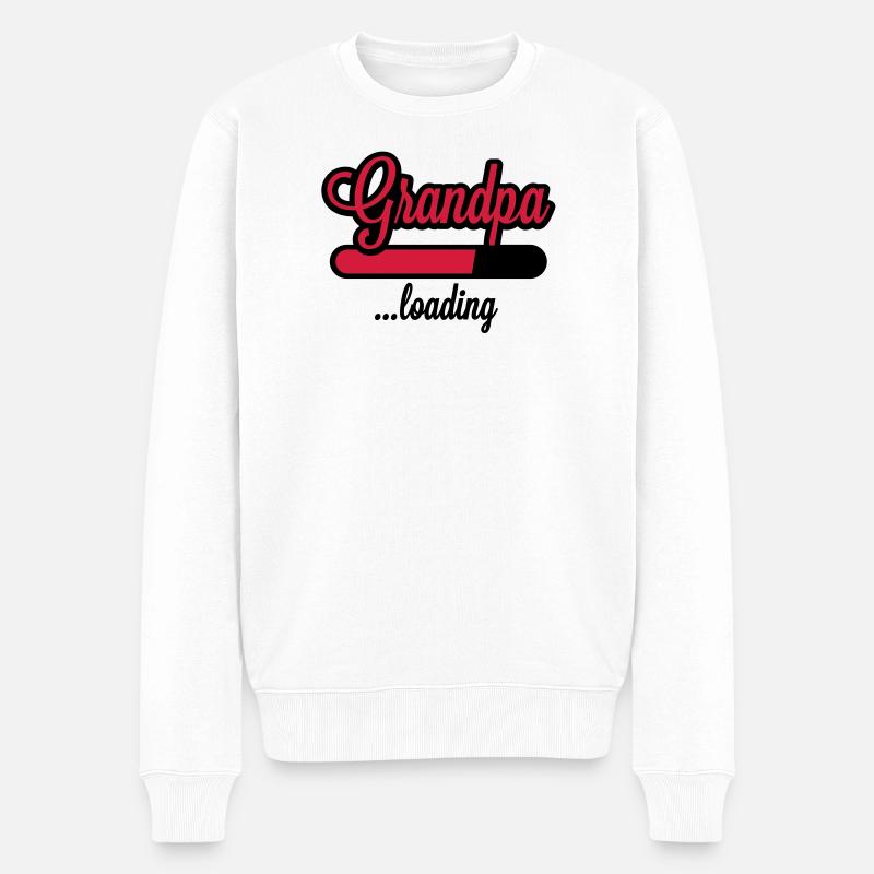 Grandpa loading - Männer Premium Bio Pullover - Weiß