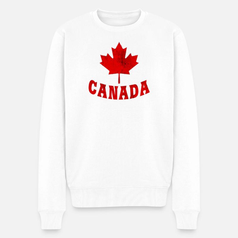 Canada / Cadeau / Feuille d’érable / Idée cadeau - Pull Premium bio Homme - blanc