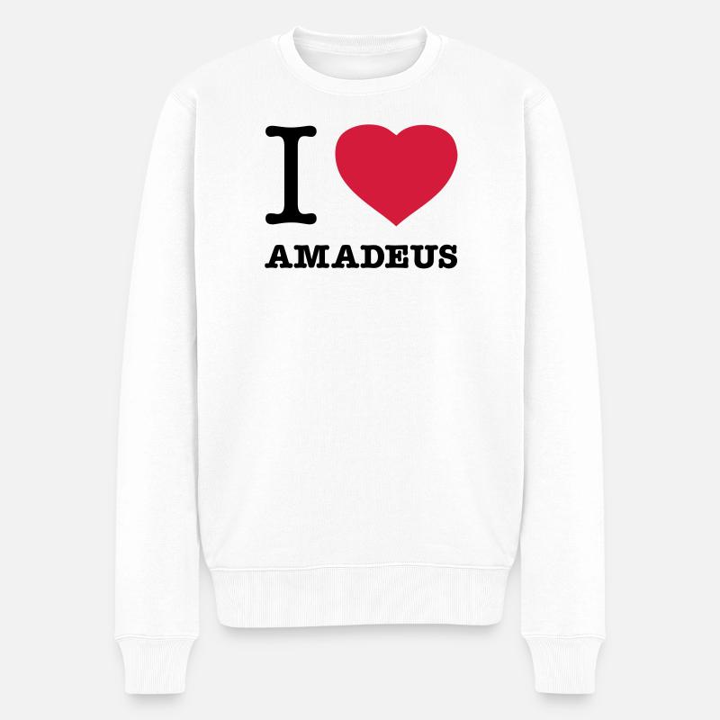 I LOVE AMADEUS - Männer Premium Bio Pullover - Weiß