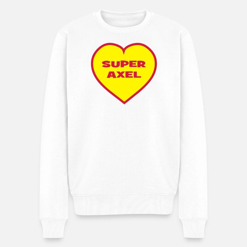 Super-Axel - Männer Premium Bio Pullover - Weiß