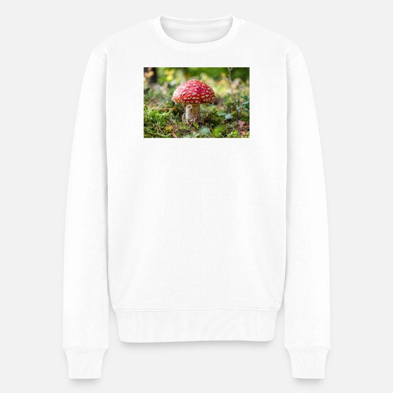 Fliegenpilz - Männer Premium Bio Pullover - Weiß