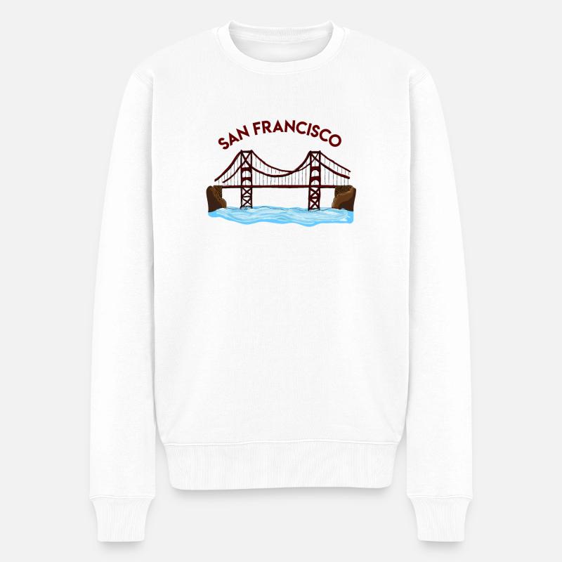 Sehenswürdigkeit Städteshirt Wahrzeichen Geschenk - Männer Premium Bio Pullover - Weiß