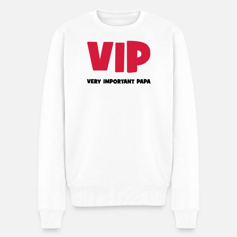 Very Important Papa :) - Männer Premium Bio Pullover - Weiß