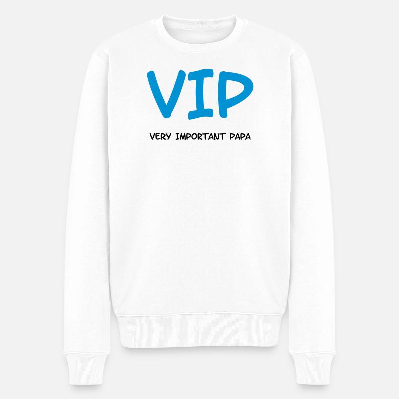 Very Important Papa :) - Männer Premium Bio Pullover - Weiß