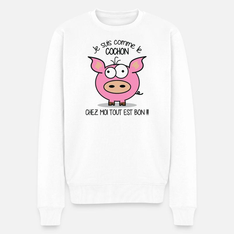 Je suis comme le cochon - Pull Premium bio Homme - blanc