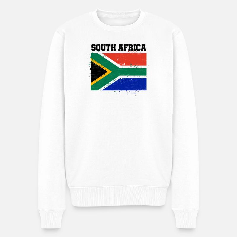 Südafrika - Männer Premium Bio Pullover - Weiß