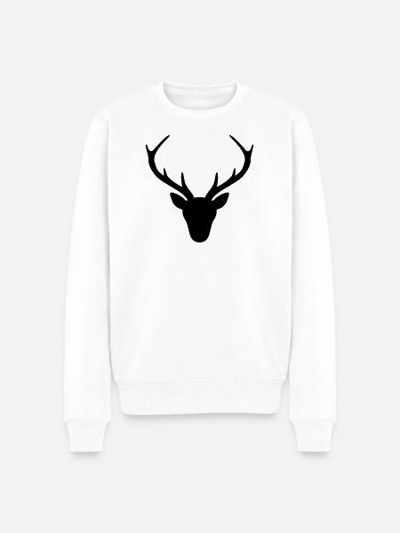 Deer antler silhouette hunting hunter gift - Men's Premium Organic Jumper - white