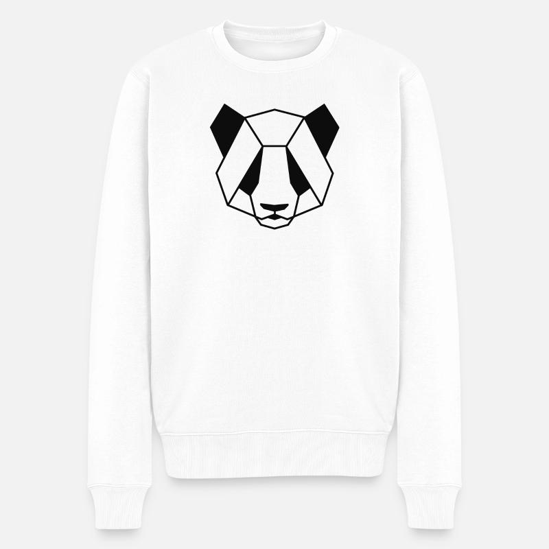 Panda - Männer Premium Bio Pullover - Weiß