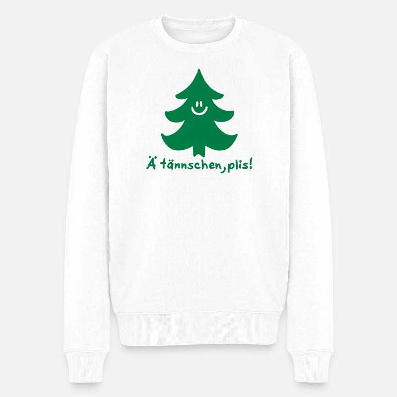 Ä tännschen, plis - Tannenbaum - Attention, please - Männer Premium Bio Pullover - Weiß