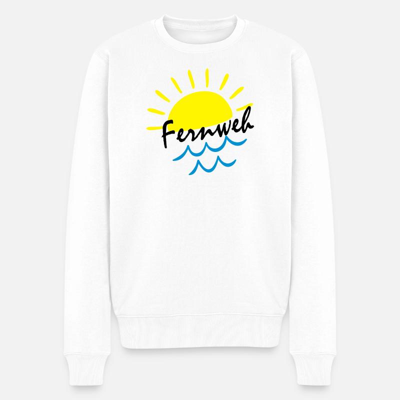 Sunrise Ocean – Sonne & Wellen Icon - Männer Premium Bio Pullover - Weiß