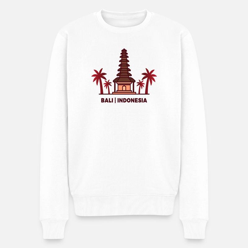 Bali Indonésie - Pull Premium bio Homme - blanc