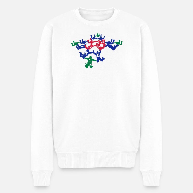 Skydiving - Männer Premium Bio Pullover - Weiß