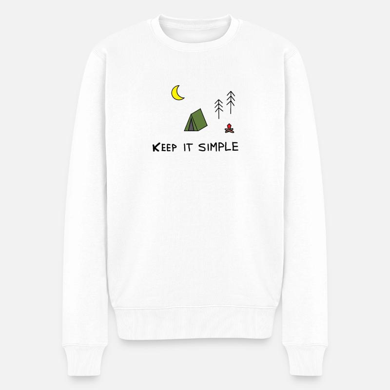 Simple Zelt bunt - Männer Premium Bio Pullover - Weiß