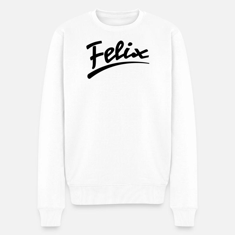 Felix - Männer Premium Bio Pullover - Weiß