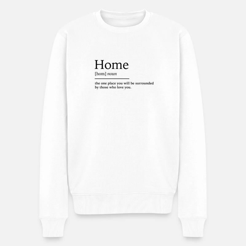Home zuhause - Männer Premium Bio Pullover - Weiß
