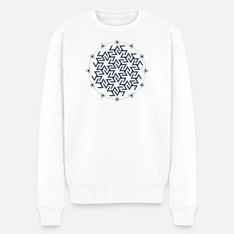 Antahkarana, Heilige Geometrie - Männer Premium Bio Pullover - Weiß