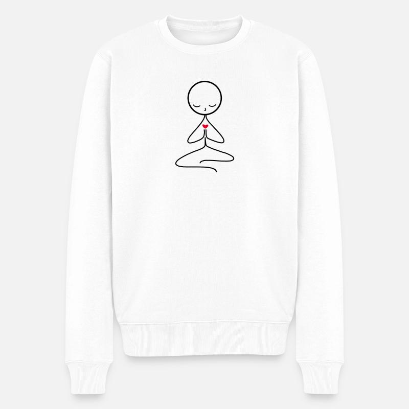 Meditation - Männer Premium Bio Pullover - Weiß