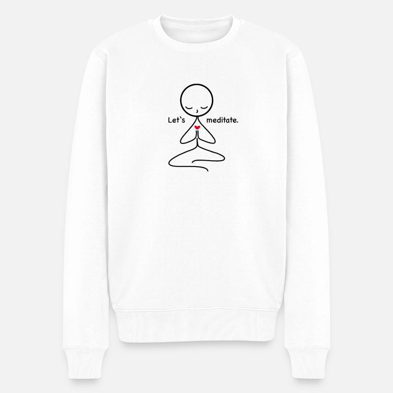 Meditation - Männer Premium Bio Pullover - Weiß