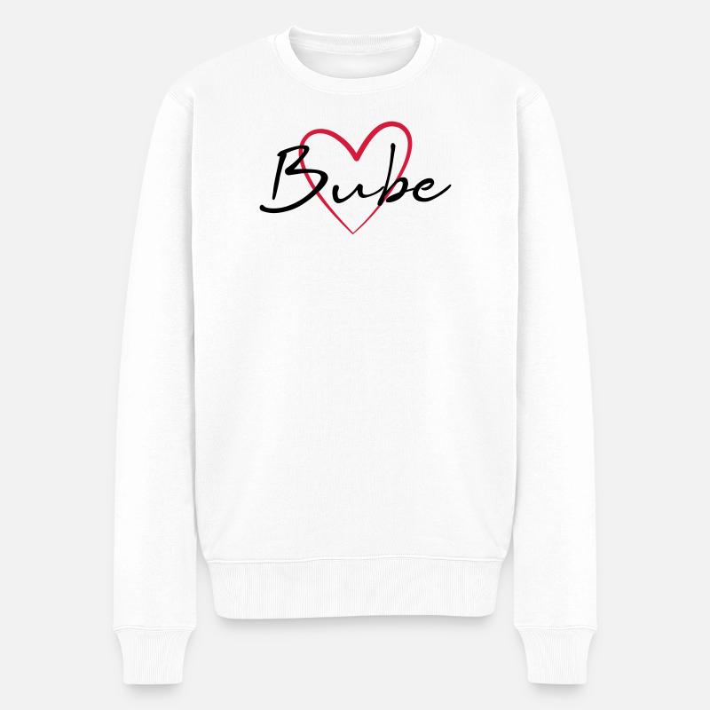 Herz Bube Geschenkidee - Männer Premium Bio Pullover - Weiß