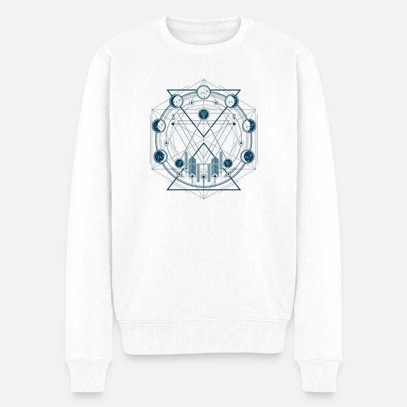 Geometrie - Männer Premium Bio Pullover - Weiß