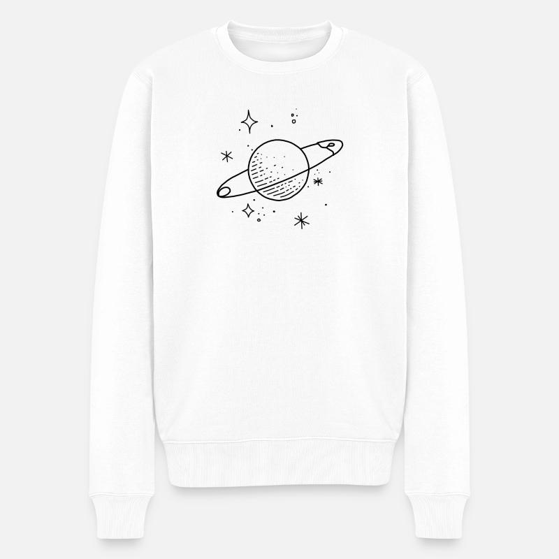 Planètes de l’espace - Pull Premium bio Homme - blanc