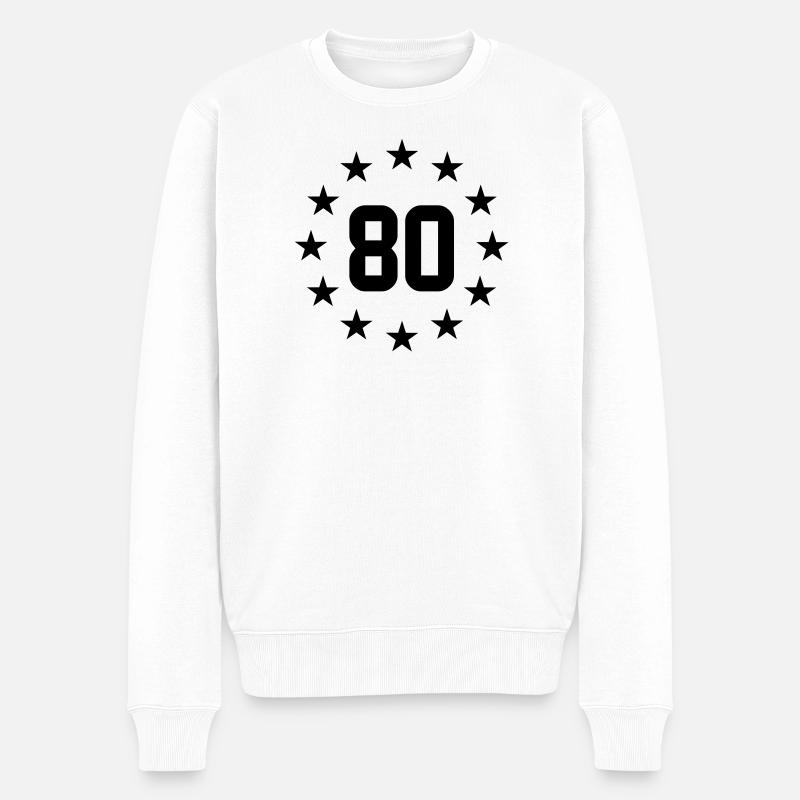 80 ans - Pull Premium bio Homme - blanc